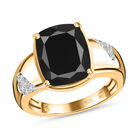 Elite Shungit und Zirkon Ring 925 Silber vergoldet image number 3