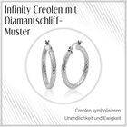 Infinity Creolen mit Diamantschliff-Muster in Silber image number 4