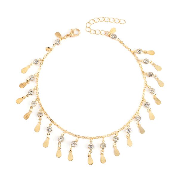 Mehrfarbiger Kristall, Weißer Kristall Schmuckset Eisen emailliert, Eisen Std Gelb image number 3