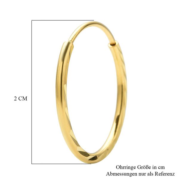 Diamantschliff Creolen in 999 Gelbgold, 1,65g image number 6