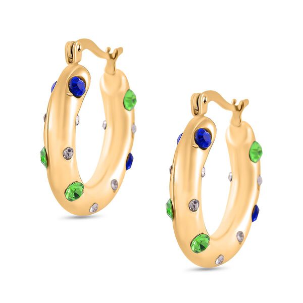 Mehrfarbige Kristall-Ohrringe in Goldton image number 4