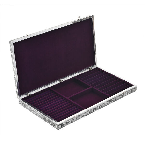 Schmuckaufbewahrungsbox im Vintage-Look, Blüten-Prägung image number 4