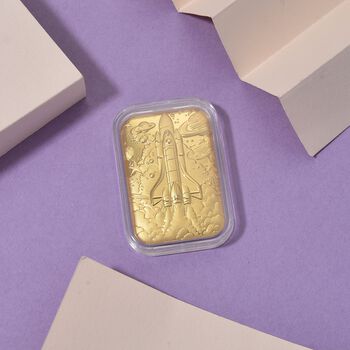 999er Goldbarren mit Raketenmotiv, 10mg