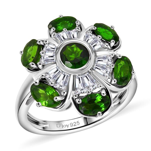 Nat&uuml;rlicher Chromdiopsid Ring 925 Silber rhodiniert (Gr&ouml;&szlig;e 17.00) ca. 2,78 ct image number 3