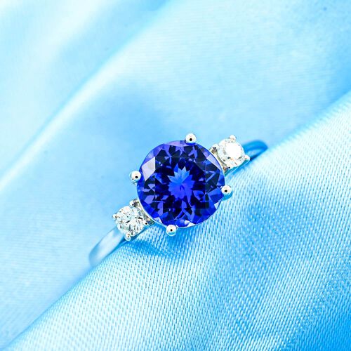 RHAPSODY AAAA Tansanit und VS-EF Diamant Ring in 950 Platin - 2 ct. image number 1