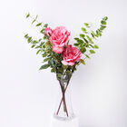 THE 5TH SEASON: Glasvase mit 2 pinken Rosen, Kunstblumen, Größe 12x20x50 cm  image number 0