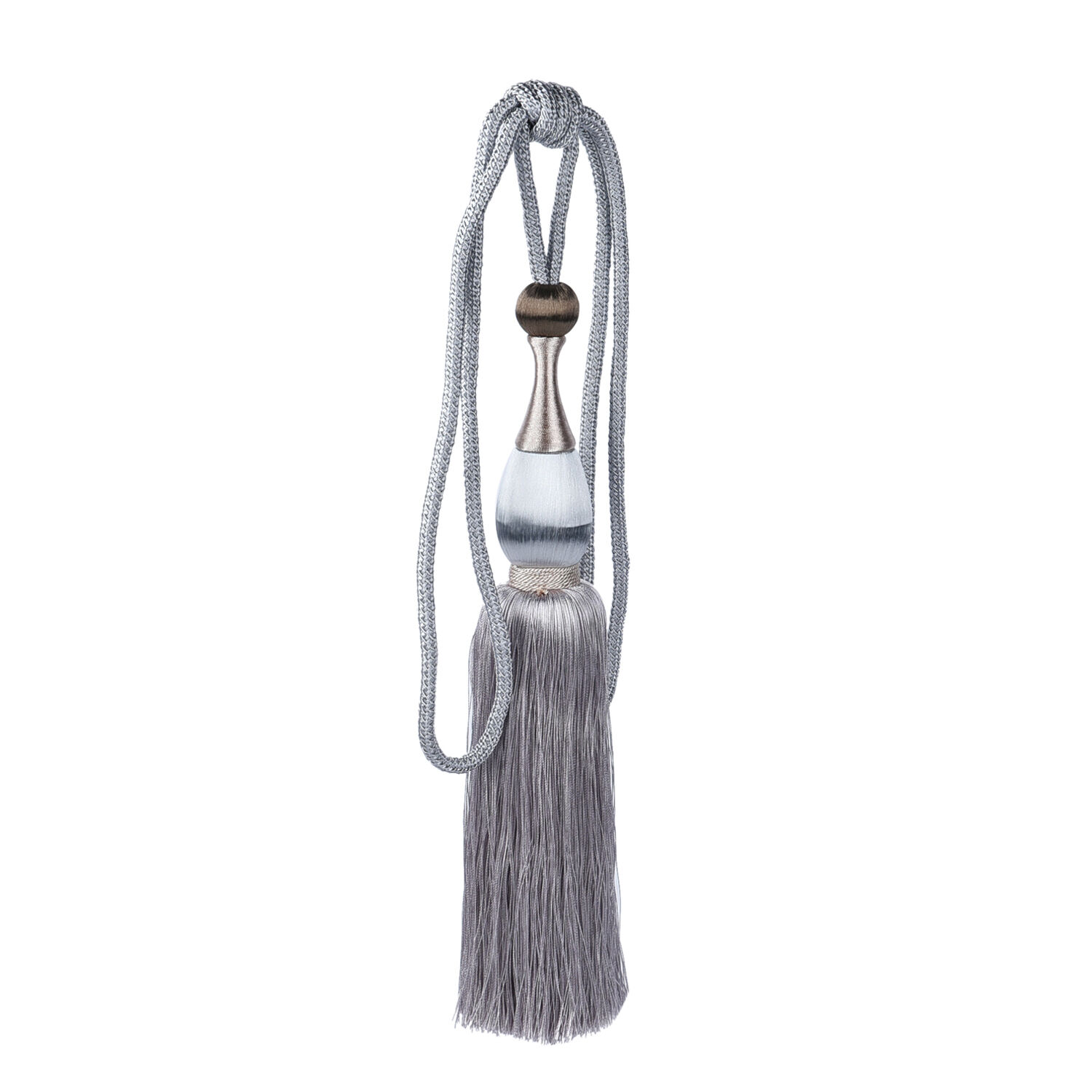 N658 Kunst Es Details about   Silber Seidig mit Quasten Vorhang Raffhalter X2 