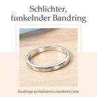 Schlichter, funkelnder Bandring in platiniertem Silber image number 8