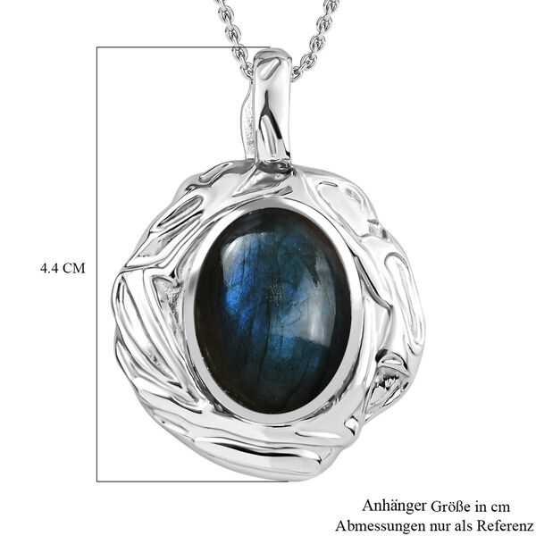 Strukturierter Labradorit-Anhänger mit 50cm Kette - 15,88 ct. image number 8