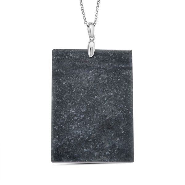 Nat&uuml;rlicher Olmek Jade Anh&auml;nger mit Kette ca. 50 cm, 925 Silber rhodiniert image number 3