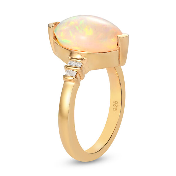 Nat&uuml;rlicher, &auml;thiopischer Opal und Diamant-Ring - 2,89 ct. image number 5