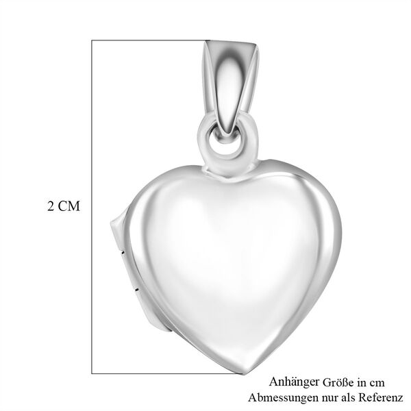 Herz Medaillon-Anhänger in 925 Silber, 1,80 Gramm image number 5