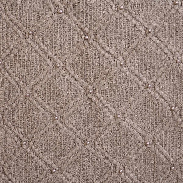 Strickschal mit Quasten und Perlen, Khaki image number 4