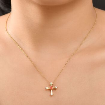 AAAA Blaze Feueropal und Moissanit Anh&auml;nger - 0,28 ct.