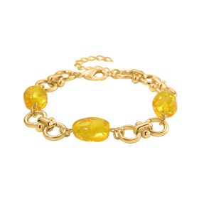 Simulierter Gelber Bernstein Armband ca. 19 cm Std Gelb ca. 30.00 ct