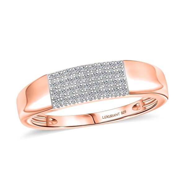 Lab Grown Diamant VS-EF Ring 925 Silber 750 Roségold Vermeil (Größe 19.00) ca. 0,22 ct image number 3
