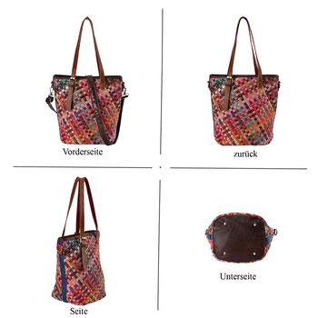 Chaos by Elsie - 100% Echtleder gewebter Tasche mit RFID schutz, 30x27x20 cm