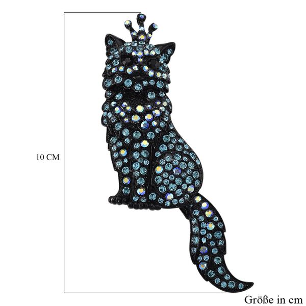 Mehrfarbiger Kristall Brosche  Schwarz image number 6