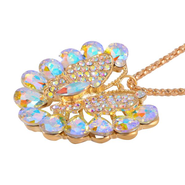 Mehrfarbiger Kristall Schmetterling Halskette, 70 cm image number 3