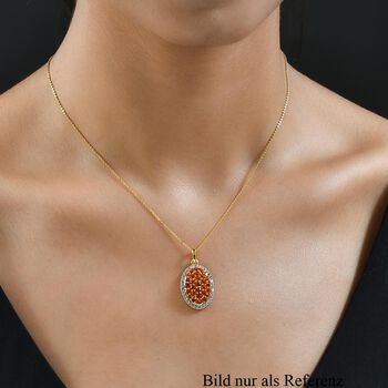 AA Salamanca Feueropal und Zirkon Anh&auml;nger mit 50cm Kette - 2,08 ct.