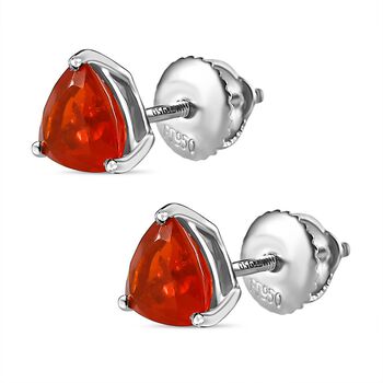 RHAPSODY AAAA mexikanische Kirschfeuer-Opal-Ohrstecker in 950 Platin - 1,11 ct.