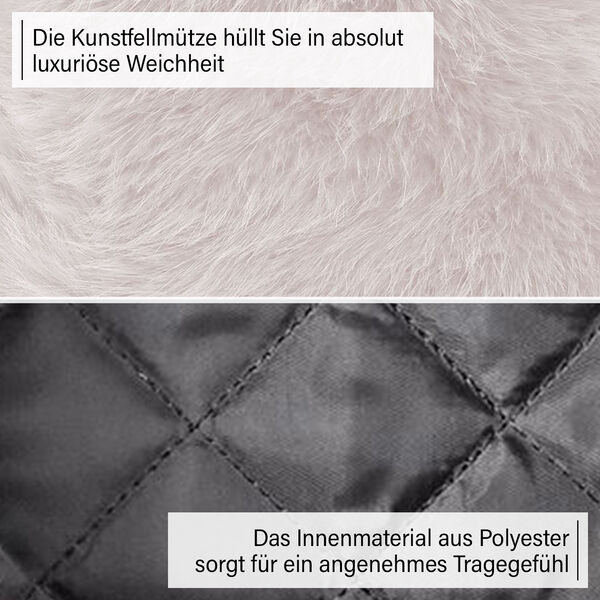 Hut aus Kunstfell, Beige image number 5