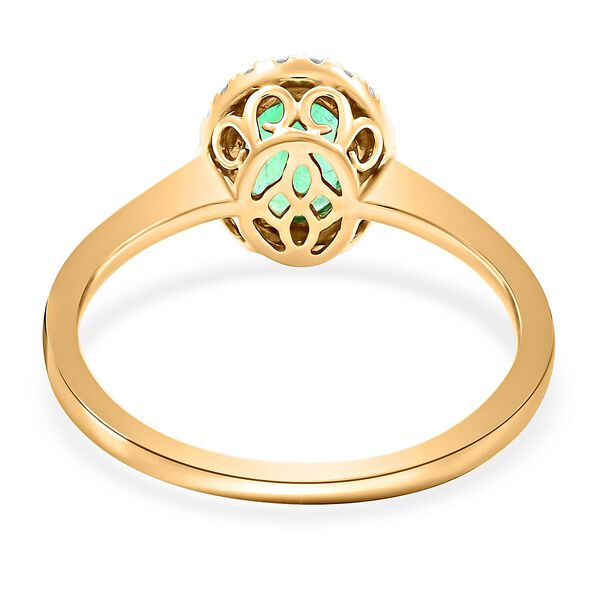 AAA Kagem Sambischer Smaragd, Weißer Diamant Ring 585 Gold (Größe 17.00) ca. 1,40 ct image number 4