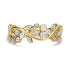 Diamant Ring 925 Silber 585 Gelb Vergoldet (Größe 19.00) image number 0