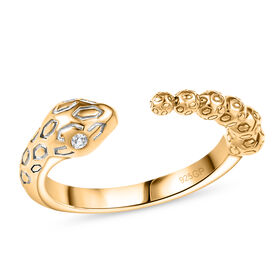 GP Trifono Kollektion- Schlangen Diamantakzenten und Kanchanaburi blauer Saphir zweifarbiger Ring