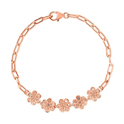 Natürliches, ungeschliffenes rosa Diamant-Armband, 19 cm image number 0
