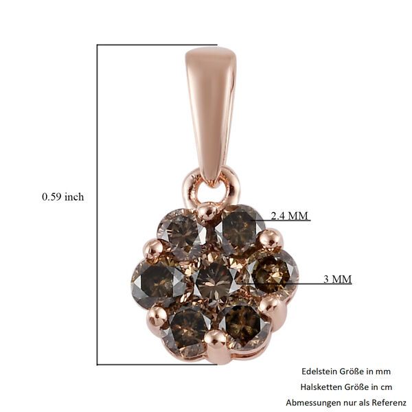 Nat&uuml;rlicher Champagner Diamant-Anh&auml;nger, zertifiziert, 375 Ros&eacute;gold ca. 0,50 ct image number 6