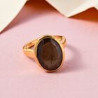 Chocolate Saphir Ring, 925 Silber Gelbgold Vermeil, ca. 11.36 ct image number 1
