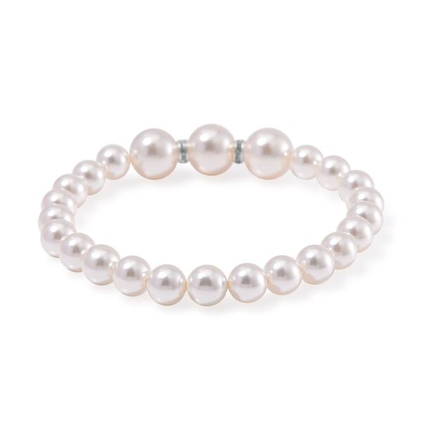 Weißes Muschelkernperle Schmuckset image number 4