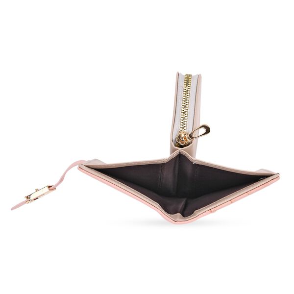 2-teiliges Geldb&ouml;rsen-Set im Krokopr&auml;gungs-Design, Lange Geldb&ouml;rse 20x10x3 cm und Bifold-Geldb&ouml;rse 12x9x3,5 cm, Pink image number 9