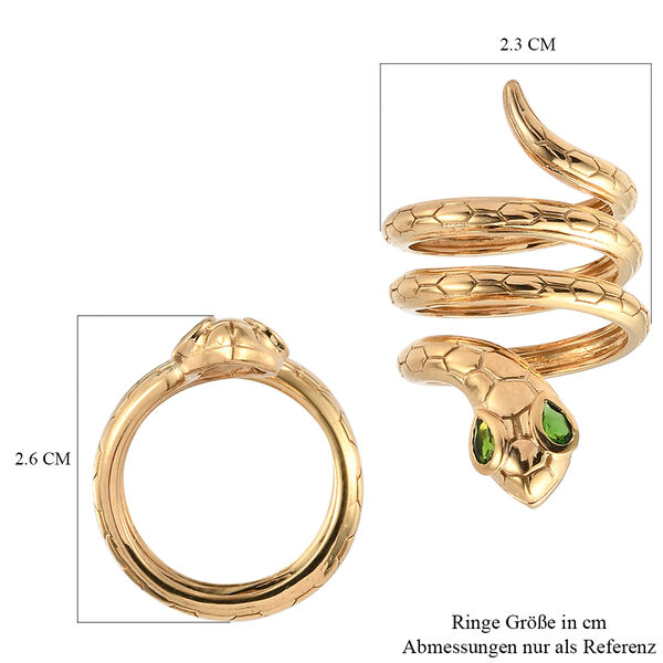 Nat&uuml;rlicher Chromdiopsid Ring 925 Silber vergoldet  ca. 0,34 ct image number 7