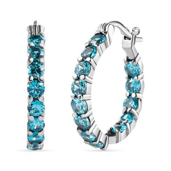 Aqua Zirkonia Ohrringe  Edelstahl ca. 5.12 ct