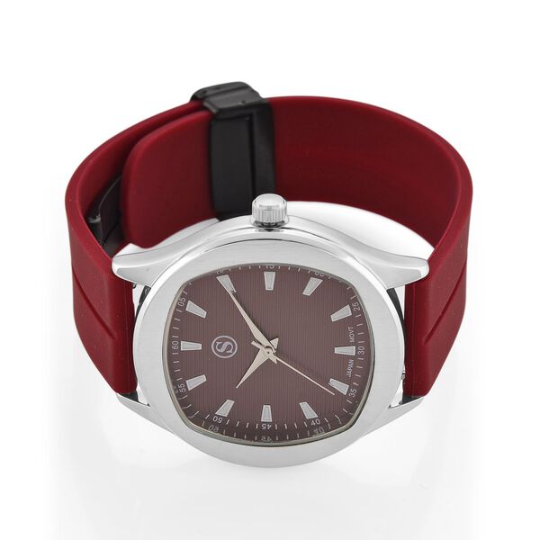 STRADA - Armbanduhr Legierung, silberfarben, Zifferblatt Braun-Hydraulic, 3 ATM wasserdicht image number 4