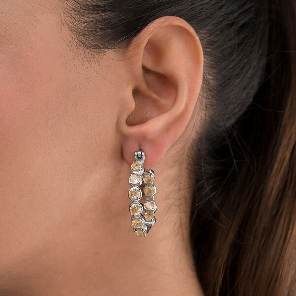 Citrin-Creolen, Edelstahl ca. 5.04 ct image number 3