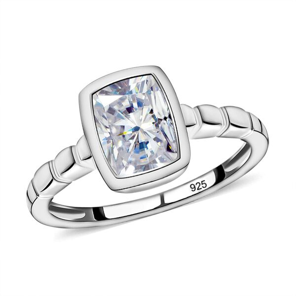 Weißer Zirkonia-Solitär-Ring in Silber, 2,22 ct. image number 4