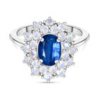 D'Joy AA Natürlicher Kaschmir-Kyanit, Regenbogen Mondstein Ring 925 Silber rhodiniert (Größe 17.00) ca. 2,68 ct