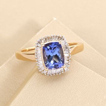 Tansanit und Diamant Ring - 1,88 ct.