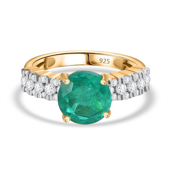 Smaragd Triplett Quarz und Zirkon Ring - 4,79 ct.