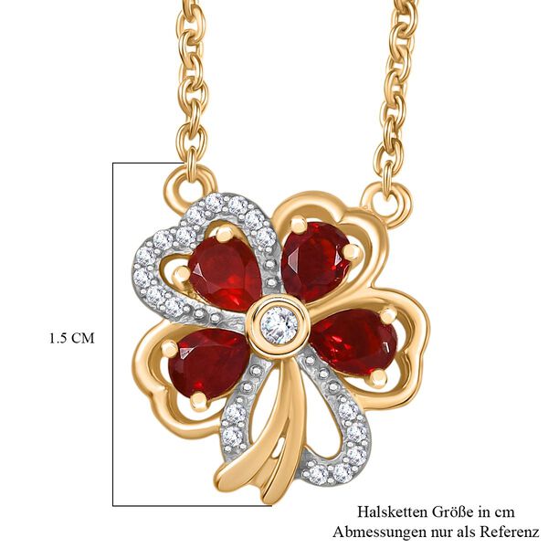 D'Joy AA mexikanische Kirschfeuer-Opal und Zirkon Halskette, 45 cm - 0,60 ct. image number 6