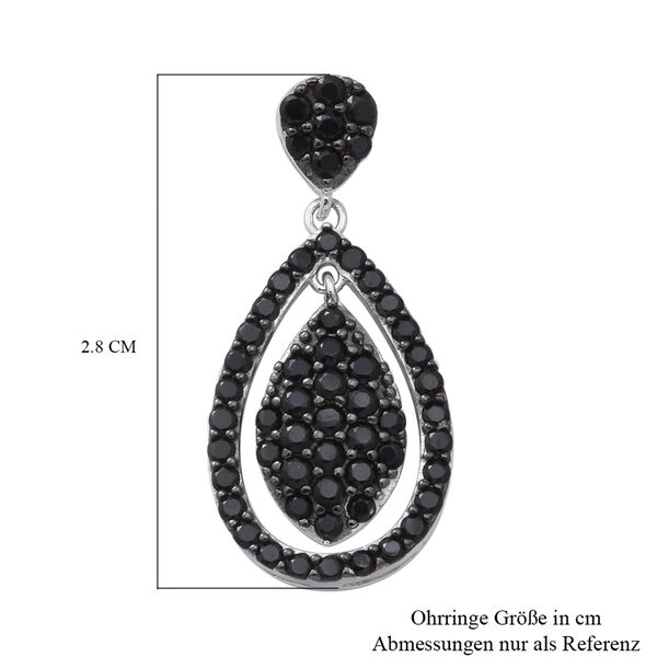 Schwarzer Spinell Ohrh&auml;nger 925 Silber rhodiniert ca. 1,29 ct&nbsp; image number 4