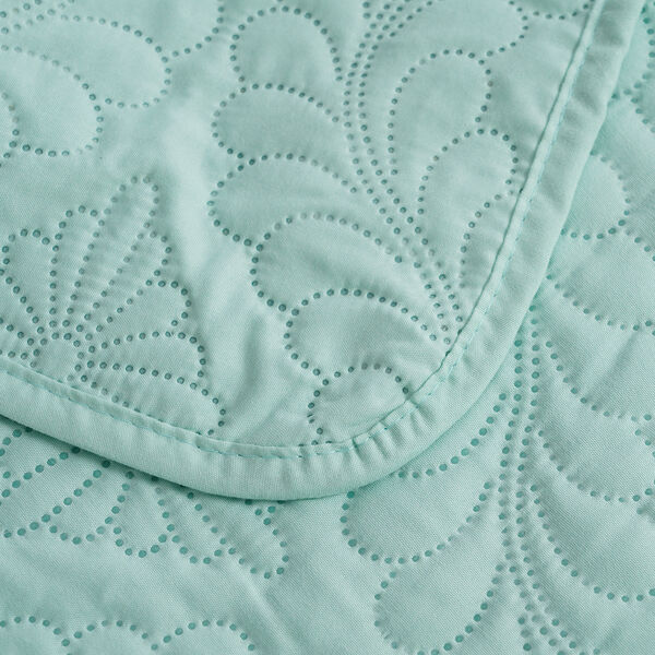 SERENITY NIGHT: 3er-Set Anti-Allergie Pinsonic Quilt mit 2 Kissenbez&uuml;ge, 240x260 / 50x75 cm, T&uuml;rkis image number 3