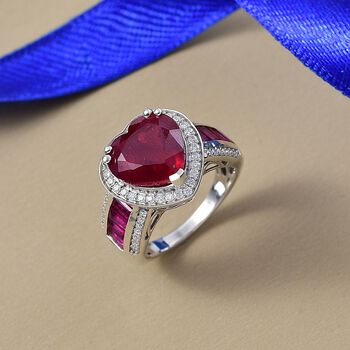 D'Joy AA Afrikanischer Rubin und Moissanit Ring - 10,80 ct.