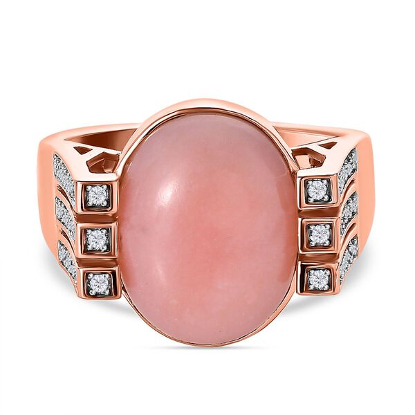 AA rosa Opal und Zirkon Ring - 7,83 ct. image number 0