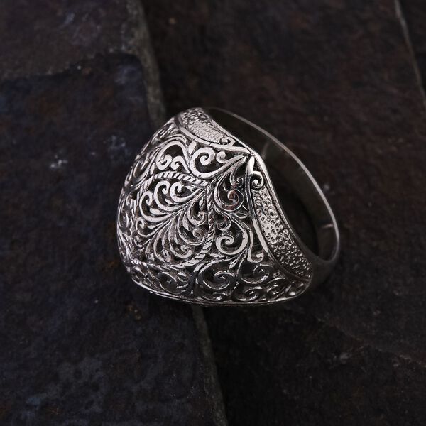 Royal Bali Kollektion- Handgearbeiteter Silberring image number 1