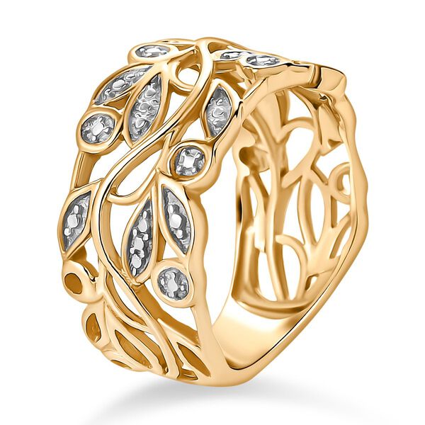 ALLORO vergoldeter Silberring mit Diamantakzenten image number 6