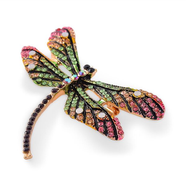 Mehrfarbiger Kristall Brosche Std Gelb image number 3